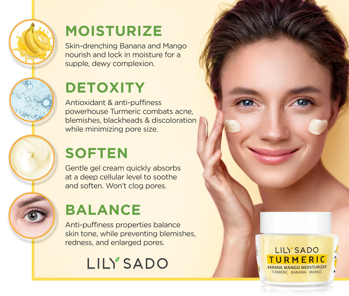 LILY SADO open jar showing creamy texture and quick absorption benefit