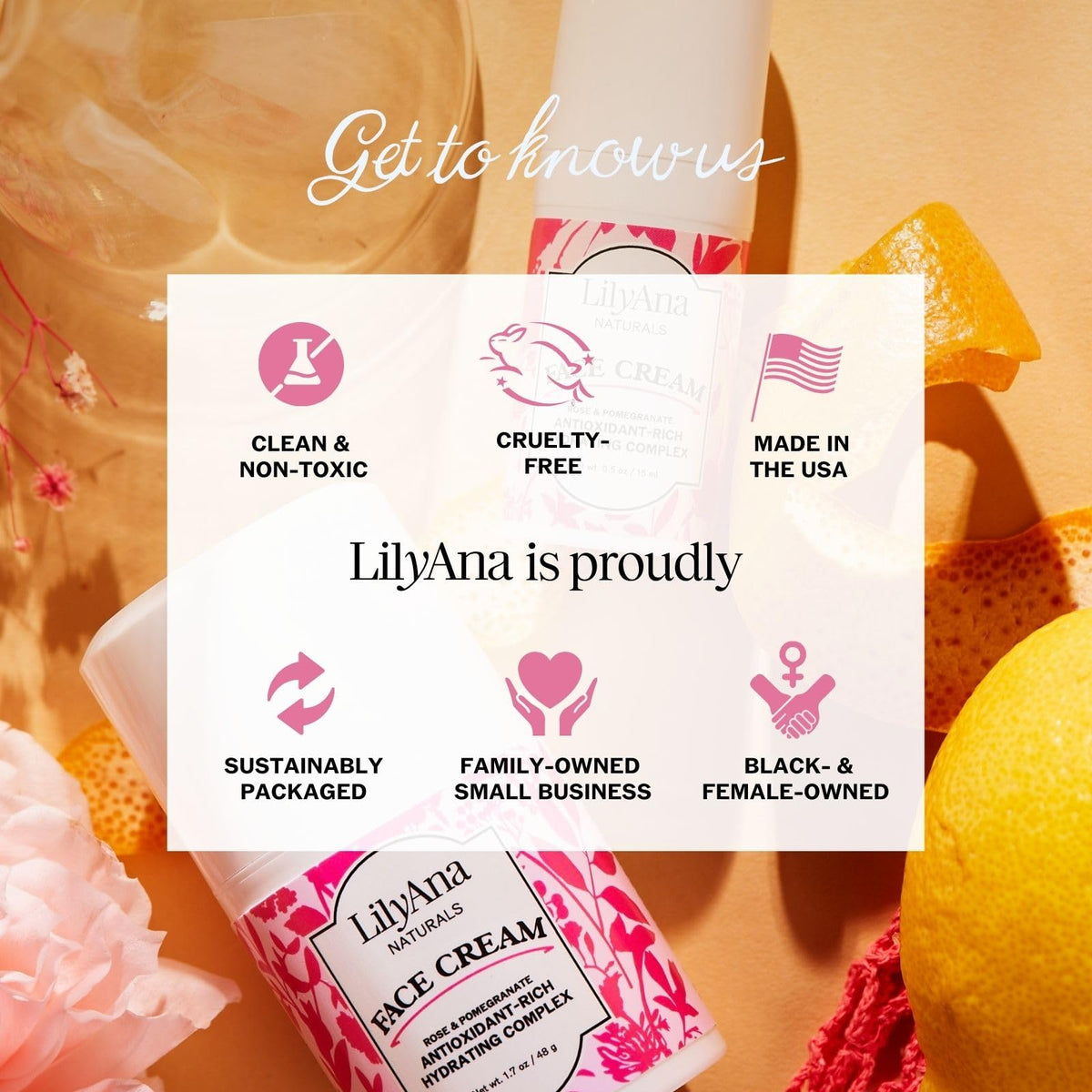 LilyAna Naturals on vanity in morning routine suggesting daily use