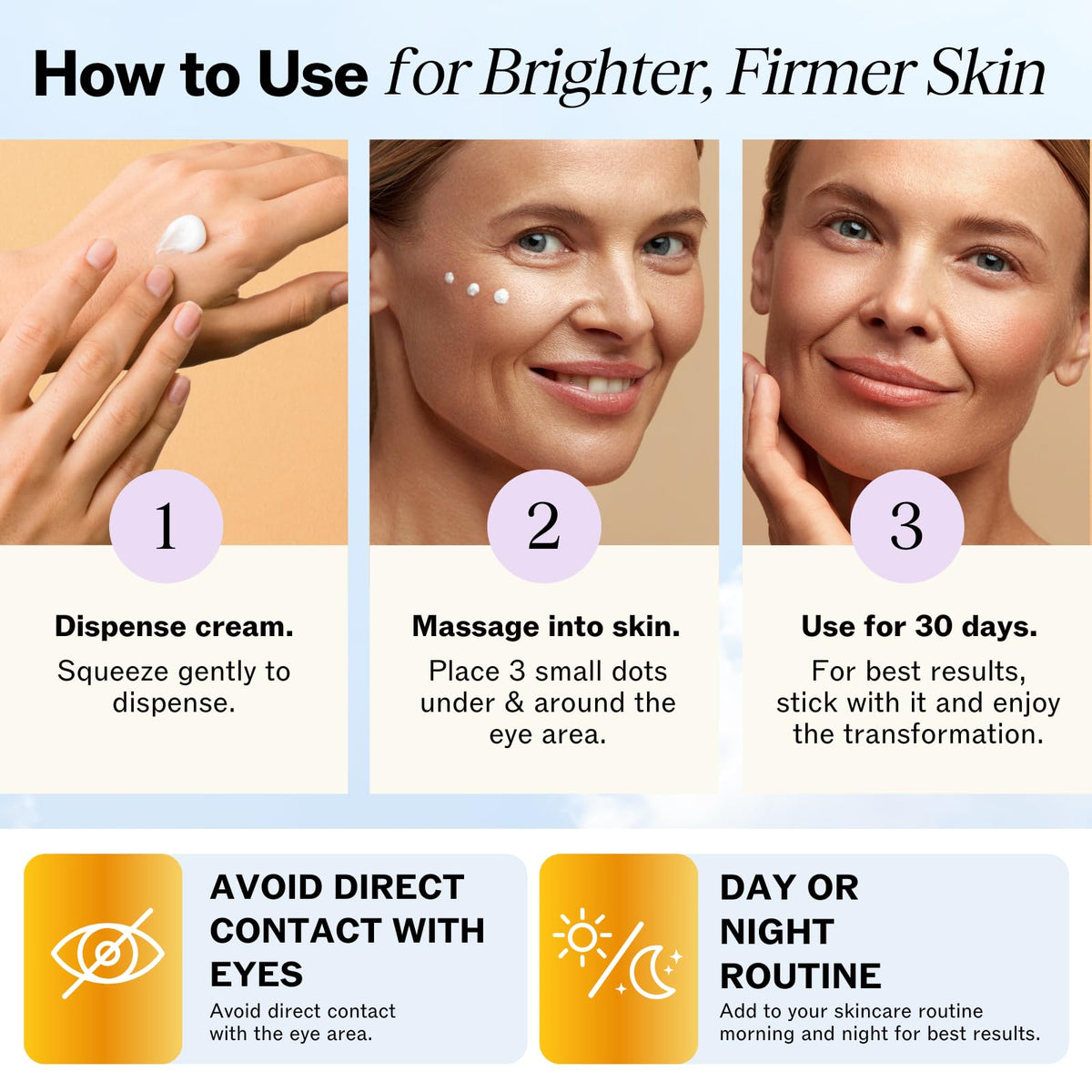 LilyAna Naturals application under-eye showing gentle spread and smoothing benefit