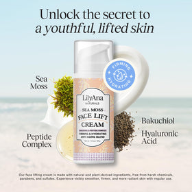 LilyAna Naturals cream texture close-up showing smooth, hydrating consistency