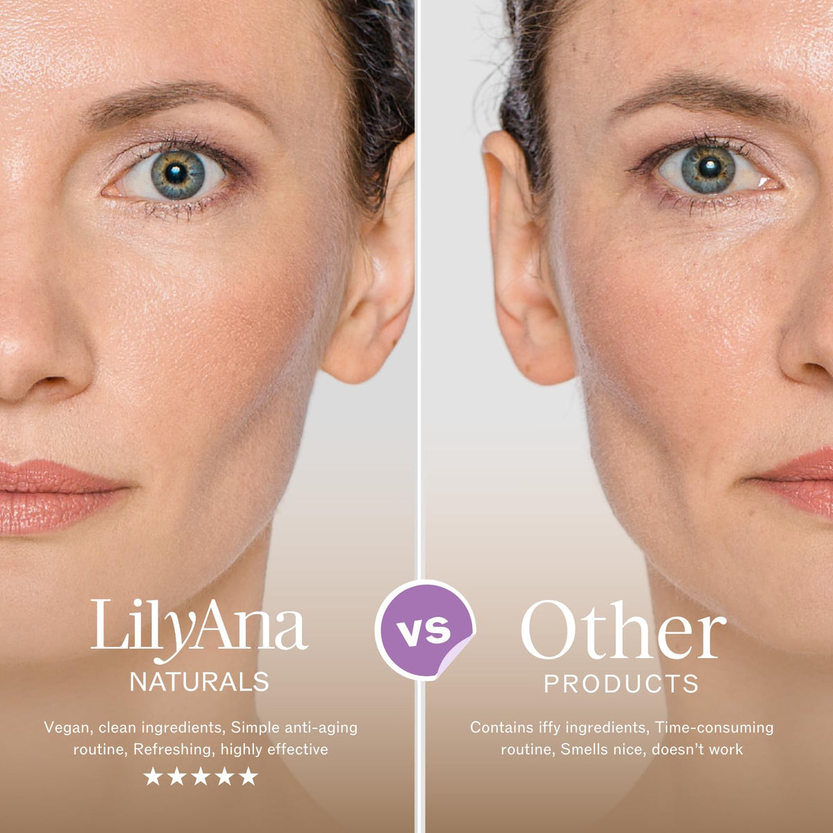 LilyAna Naturals label detail highlighting peptide and caffeine benefits