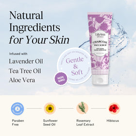 LilyAna Naturals close-up of charcoal granules highlighting impurity removal benefit
