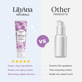 LilyAna Naturals scrub dispensed on hand illustrating easy application benefit