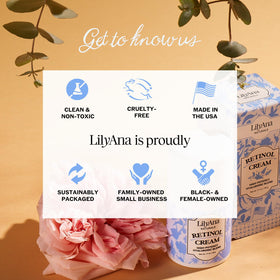 LilyAna Naturals tub beside common objects showing size and quantity for scale