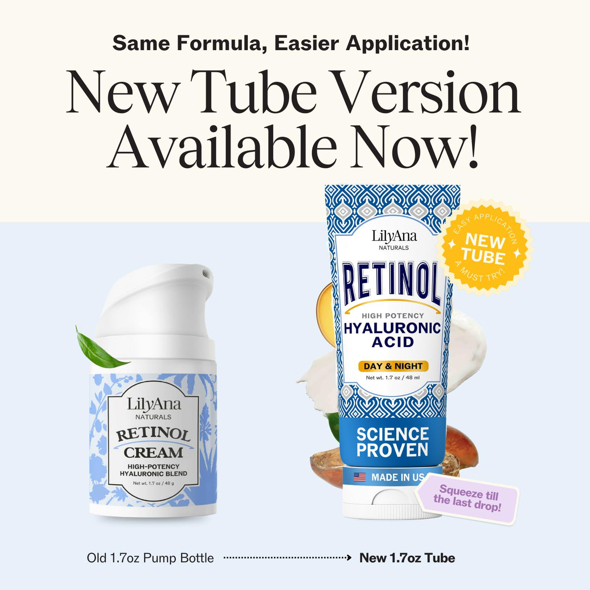 LilyAna Naturals open jar showing smooth cream texture for quick absorption