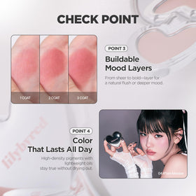 lilybyred application fingertip blending mousse on hand for quick, seamless color