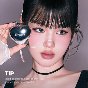 lilybyred cheeks worn in natural light showing soft-focus, pore-blurring effect