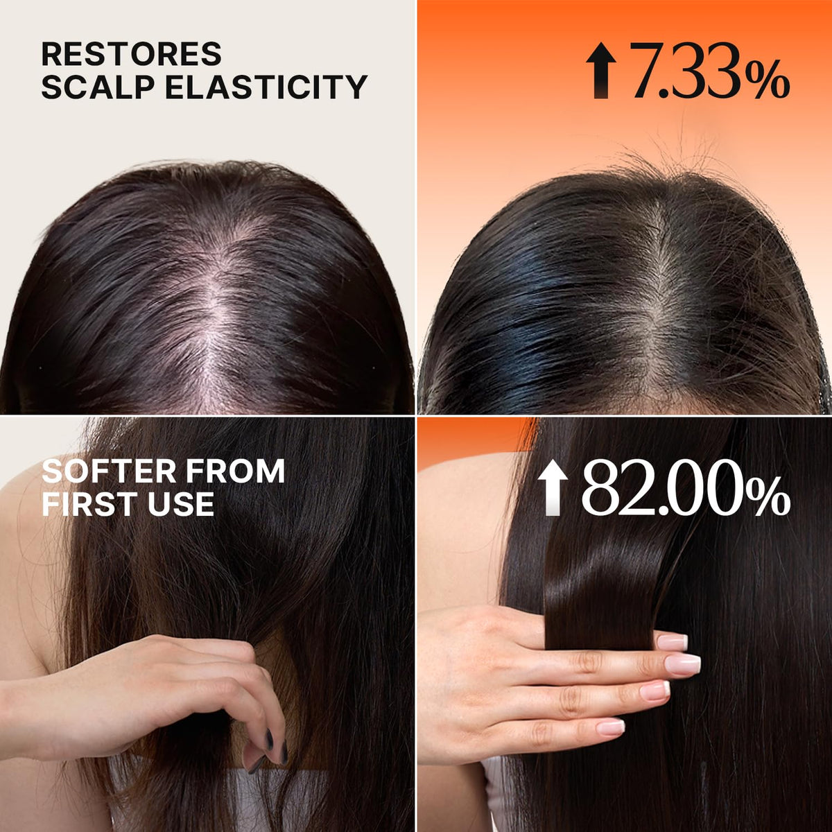 lilyeve applying treatment to scalp with fingers, promotes soothing nourishment