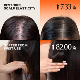 lilyeve applying treatment to scalp with fingers, promotes soothing nourishment