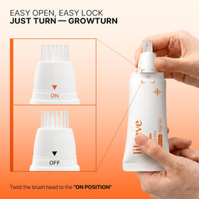 lilyeve bottle beside travel pouch showing portable, carry-on friendly size