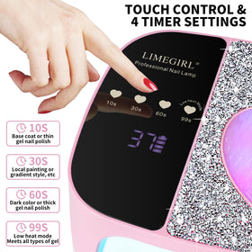 LimeGirl heart ambient light indicator displaying battery and status