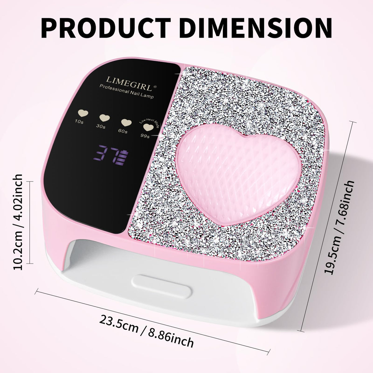 LimeGirl next to hand for scale showing portable cordless convenience