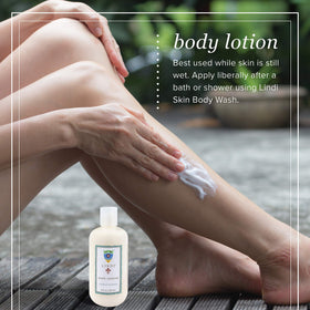 Lindi Skin bottle held in hand for scale to show convenient travel-friendly size benefit