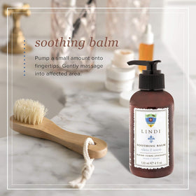 Lindi Skin label close-up showing ingredient list and dermatologist-tested reassurance benefit