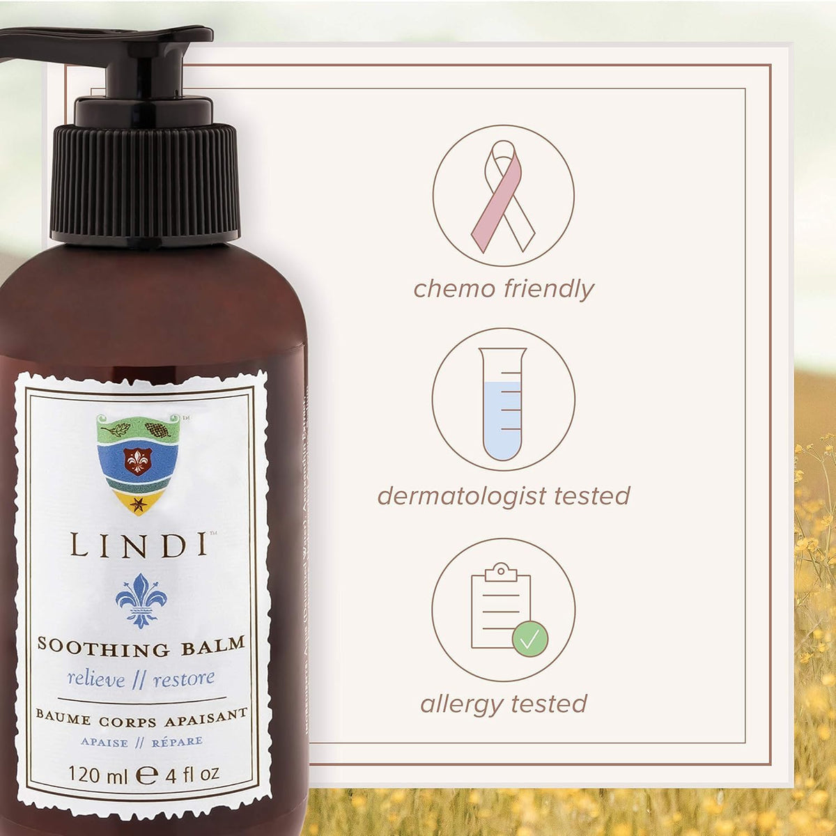 Lindi Skin 4 oz jar beside a coin to show scale and convenient portable use benefit