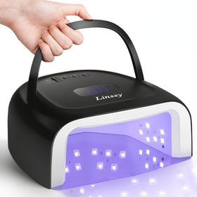 Linssy front view black lamp showing compact design and fast curing benefit