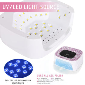 Linssy in use with hand inside auto sensor for hands-free curing