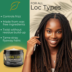 Applying Lion Locs gel to hands to show easy, non-sticky application