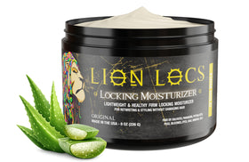 Lion Locs front label showing product name and benefits
