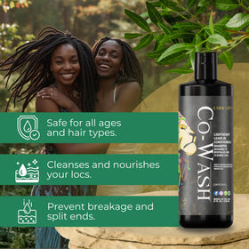 Lion Locs in shower applied to locs demonstrating gentle cleansing