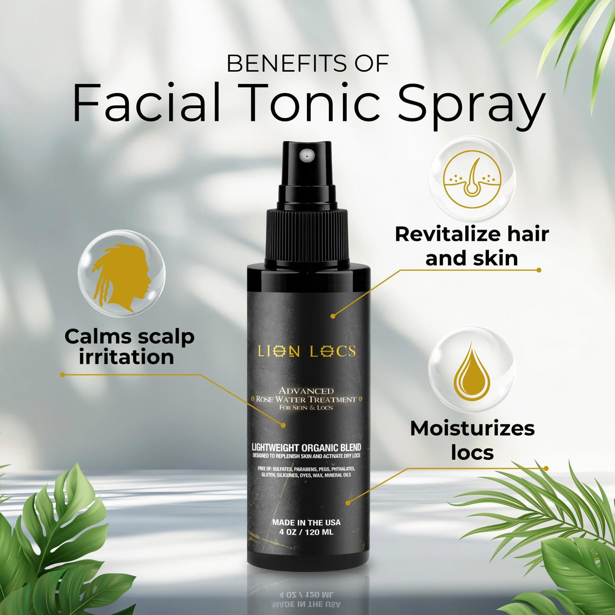 Lion Locs nozzle spraying mist delivering even hydration on hair