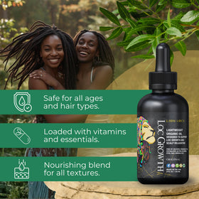 Lion Locs applied to scalp from hands to soothe itch and hydrate roots