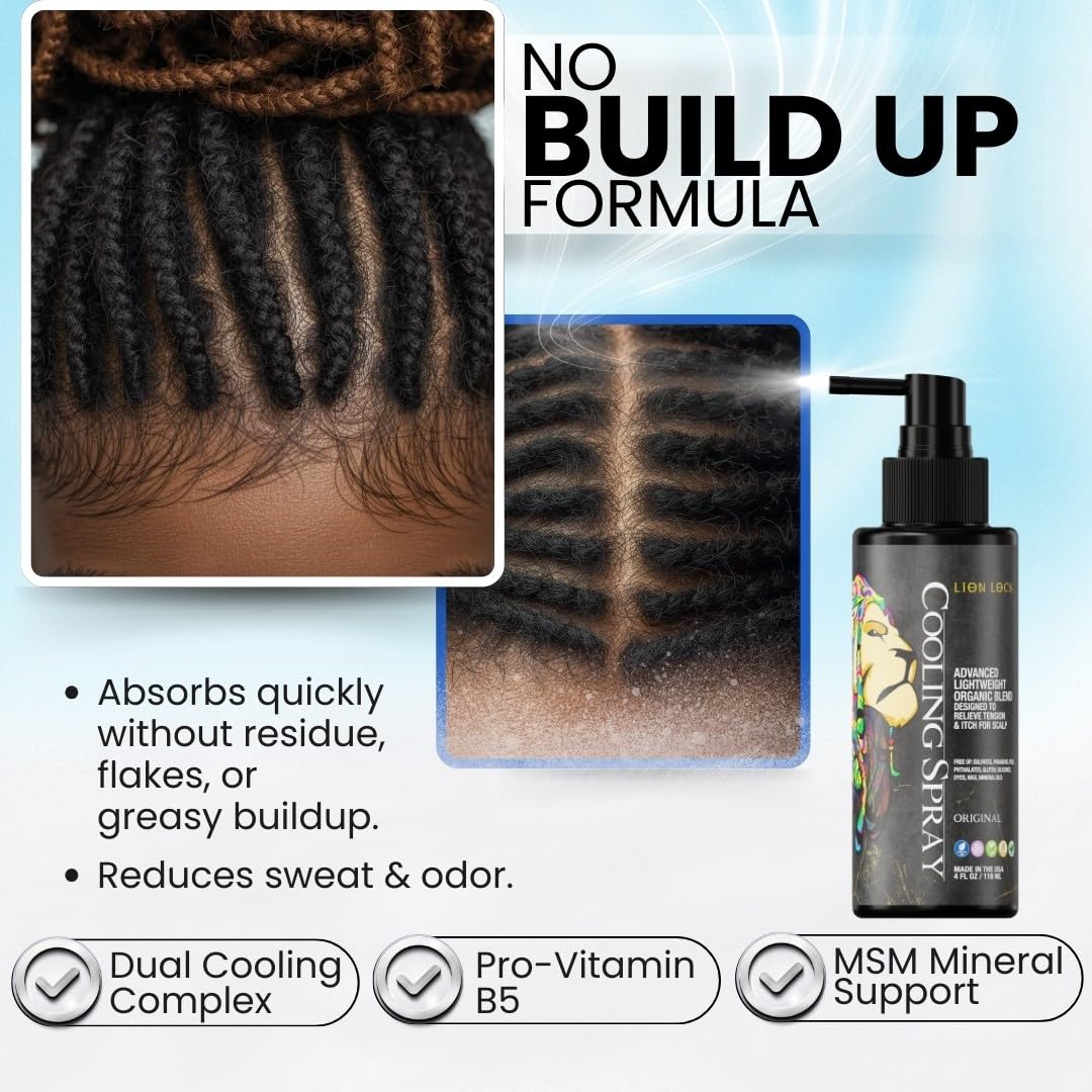 Lion Locs bottle held in hand demonstrating compact travel-friendly size