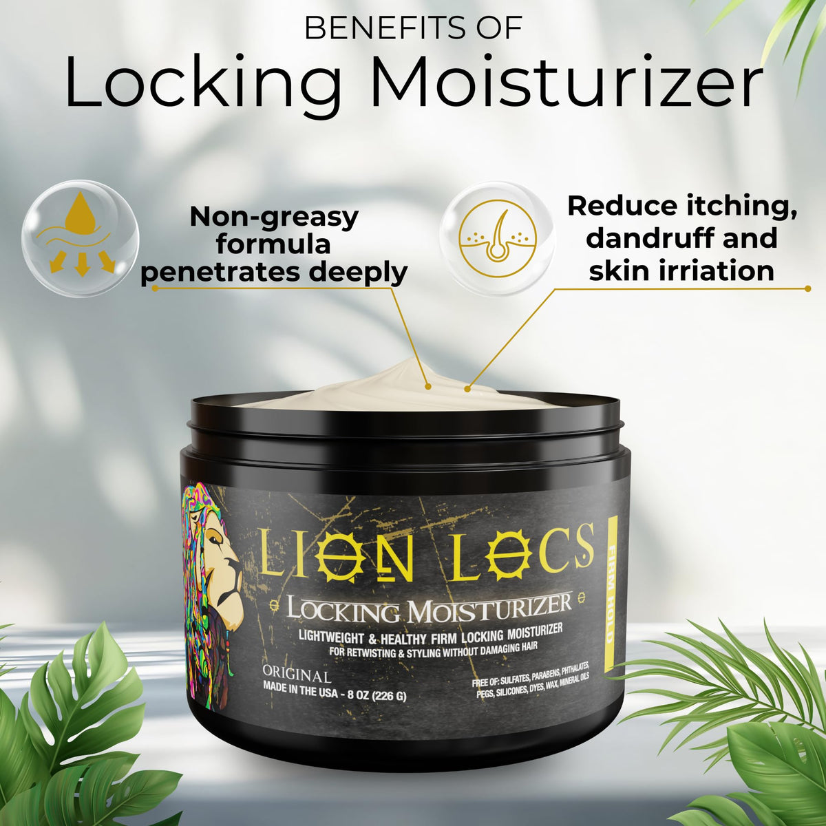 Lion Locs gel texture close-up highlighting smooth, clear finish