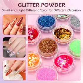 LIONVISON acrylic powders arranged to show 42-color variety for color blending and design practice
