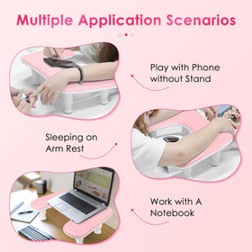 LIONVISON adjustable height demo with bracket rotation showing ergonomic wrist alignment benefit