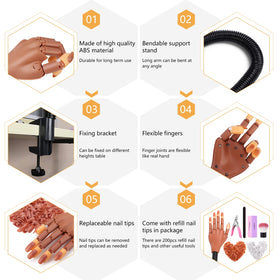 LIONVISON clamp and adjustable arm fastened to table for stable hands-free nail training