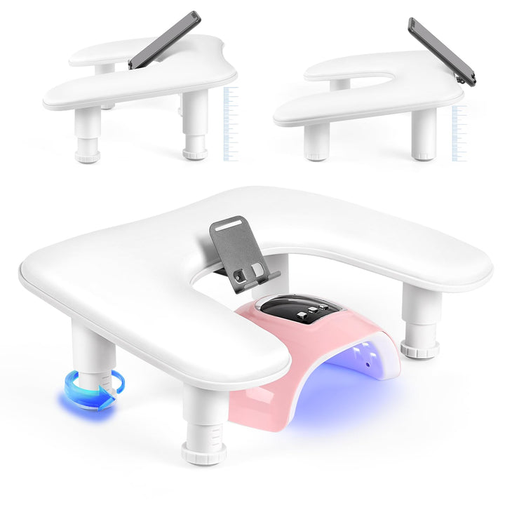 LIONVISON front view of white arm rest showing clean ergonomic design and comfort