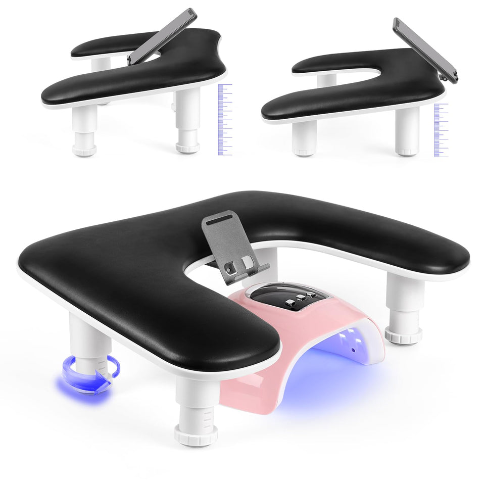 LIONVISON front view of adjustable U-shaped arm rest showing ergonomic support and sleek finish