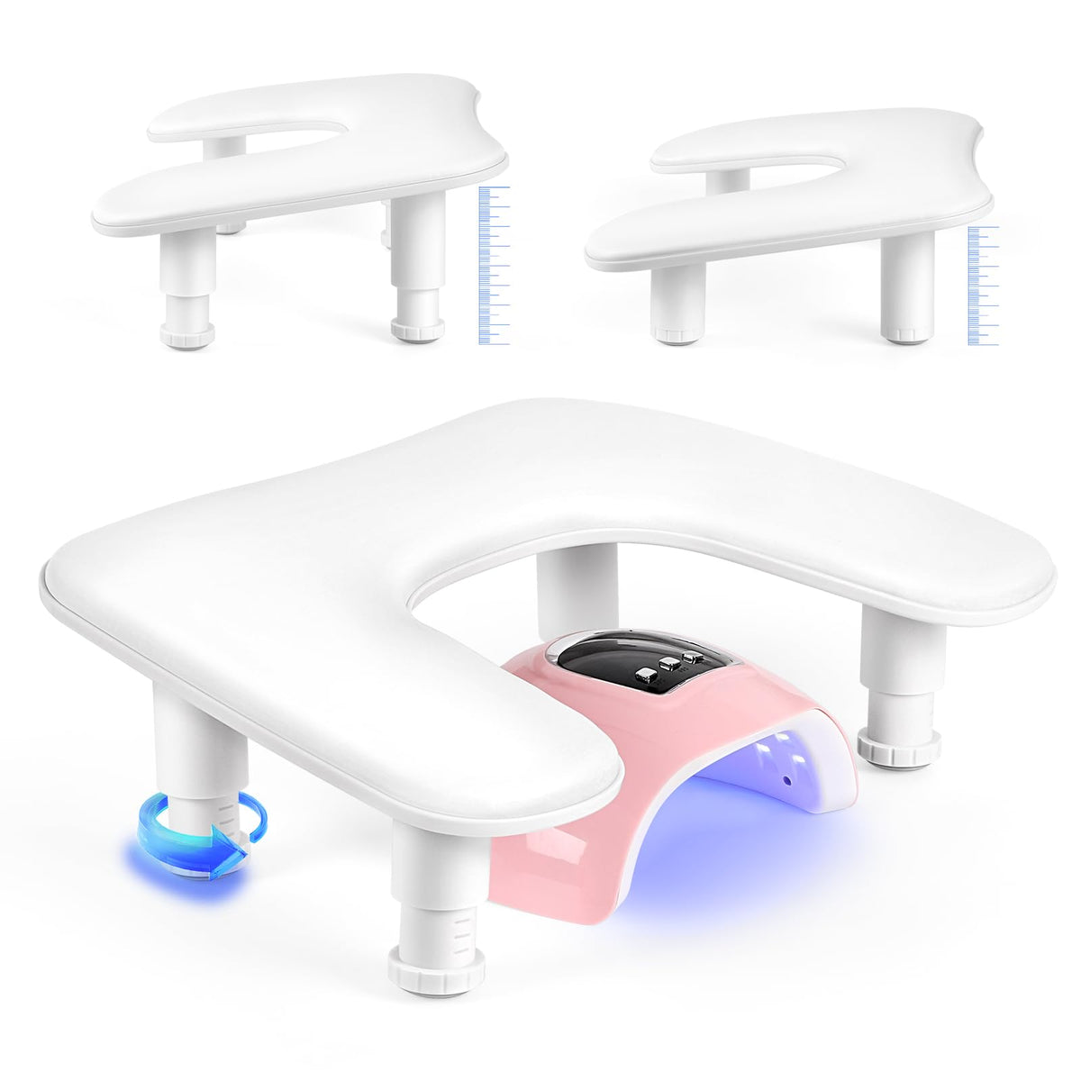LIONVISON front view of white adjustable arm rest showing compact design and comfort