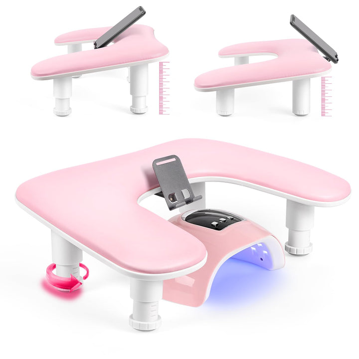 LIONVISON front view of pink arm rest showing ergonomic U-shape and solid support