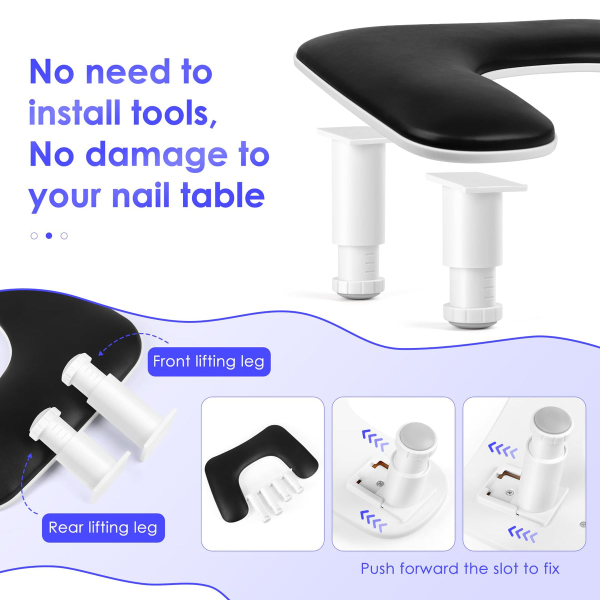LIONVISON height adjustment mechanism demonstrating three-level ergonomic customization