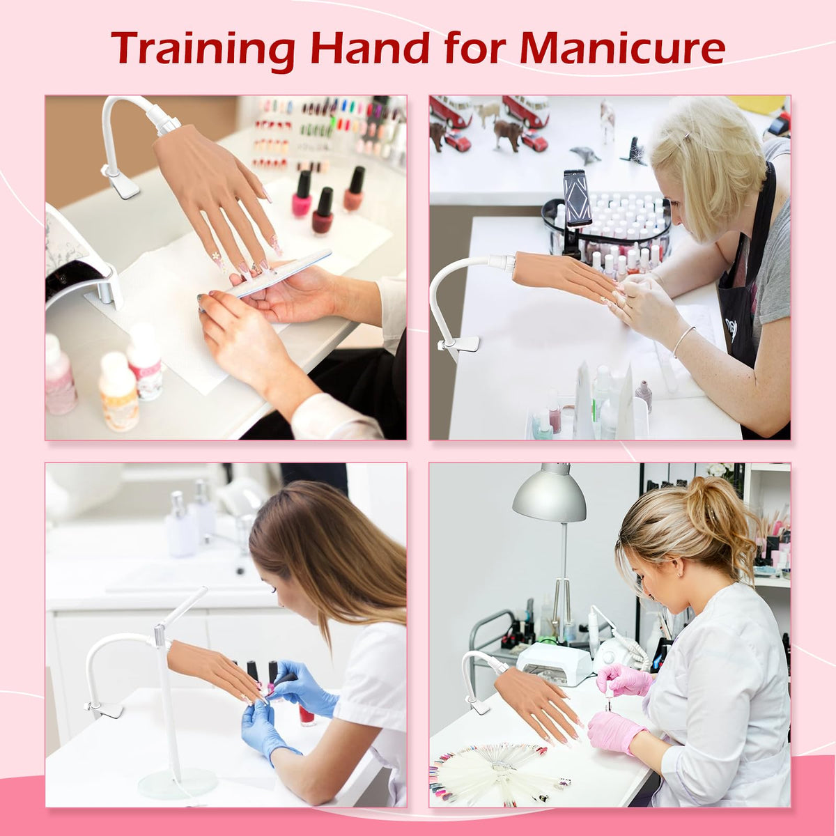 LIONVISON mannequin hand on salon workstation showing a professional training setup for students and instructors