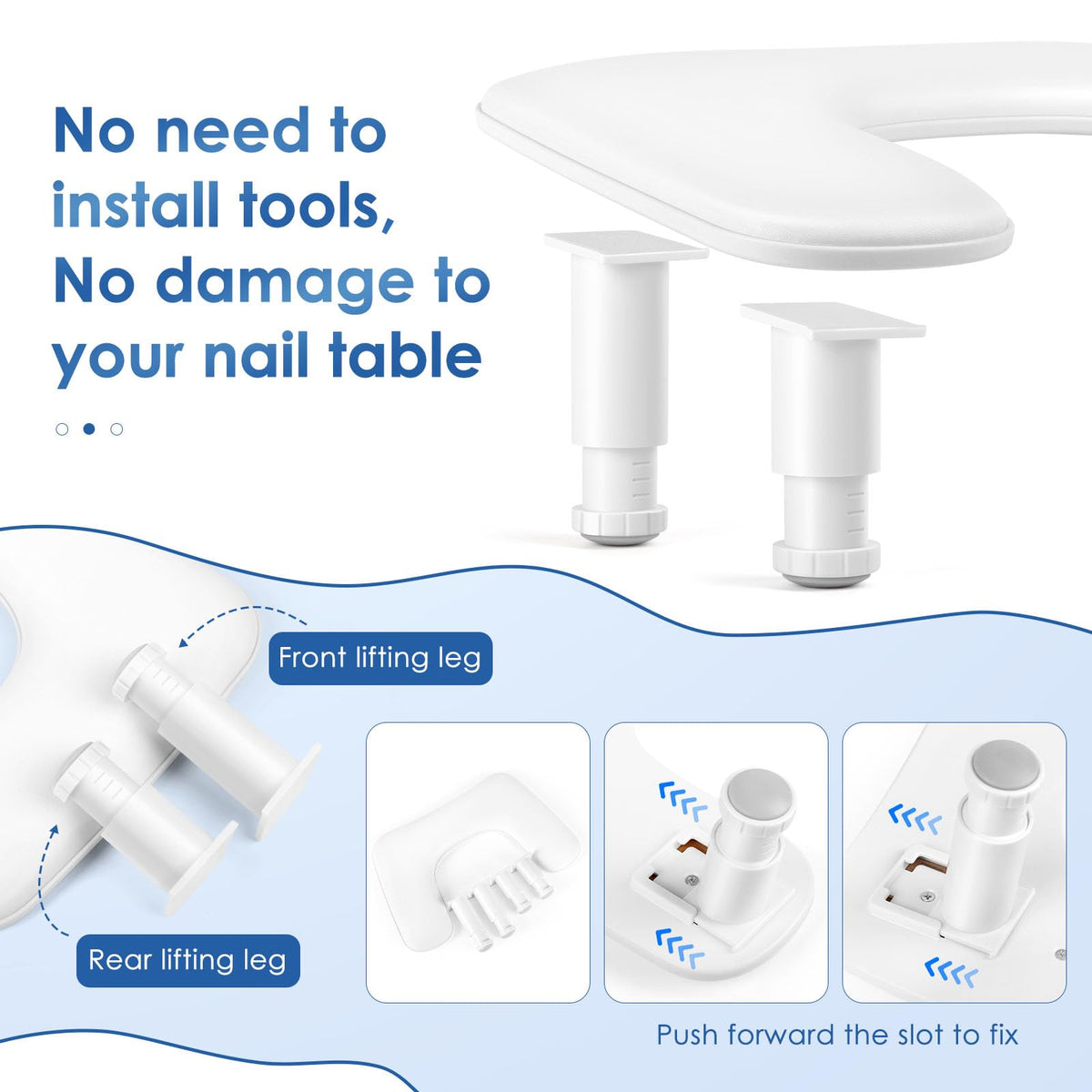 Bottom view of LIONVISON non-slip pad showing stable grip on salon table