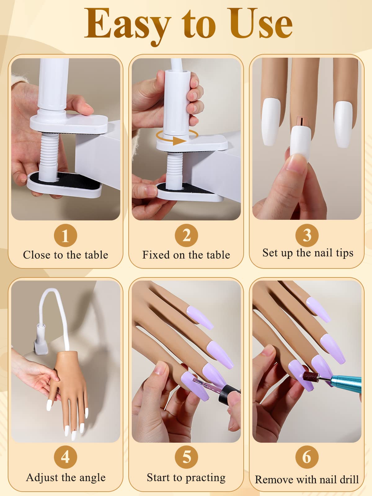 LIONVISON full set of 100 practice nails included for immediate use