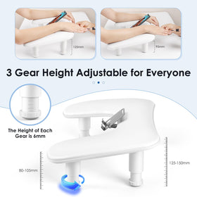 LIONVISON side profile of U-shaped cushion showing firm support and wrist cradle