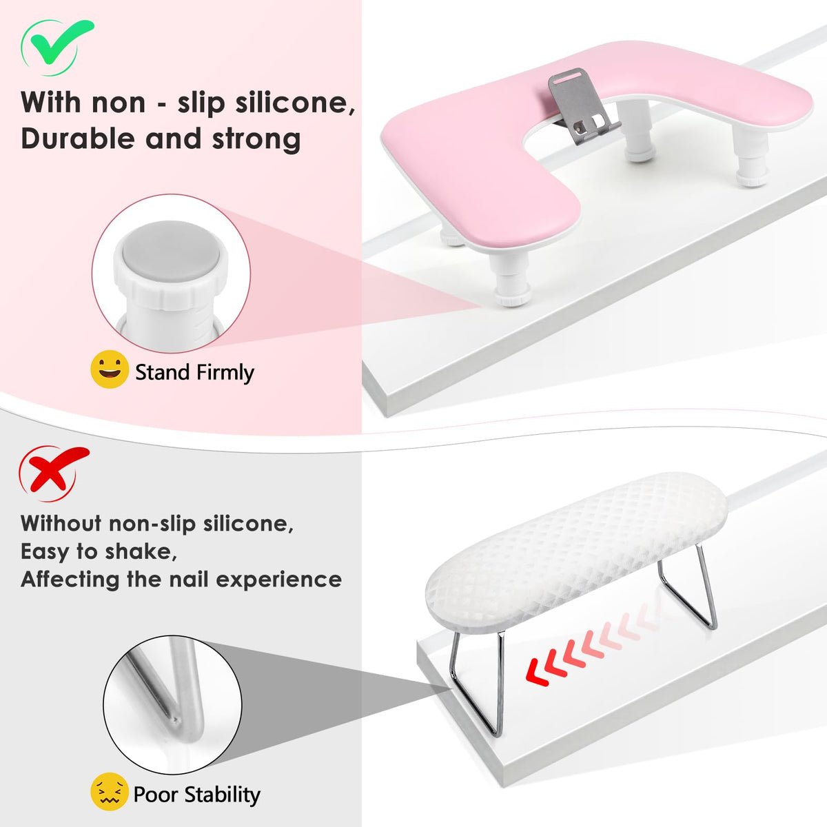 LIONVISON silicone non-slip base gripping table surface to protect finished nail art