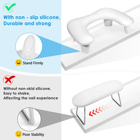 LIONVISON arm rest with manicure lamp showing size compatibility benefit
