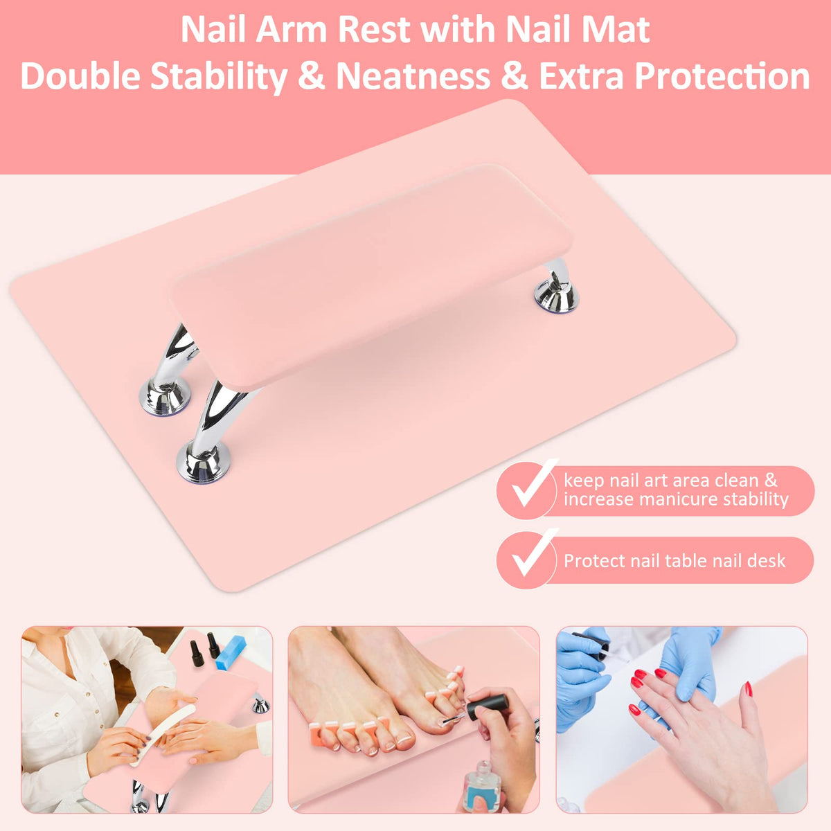 LIONVISON hand on pillow showing ergonomic support for precise manicure