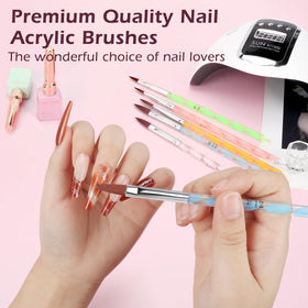 LIONVISON nail tools laid out including brushes files and monomer for complete beginner kit