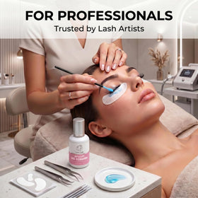 Liore Lash bottle beside microbrush tools for accurate professional use