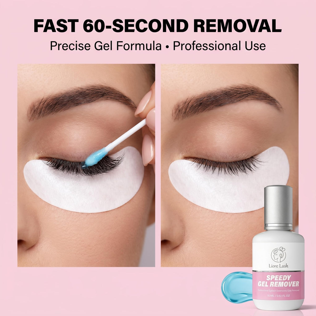 Liore Lash gel texture close-up demonstrating non-drip control benefit