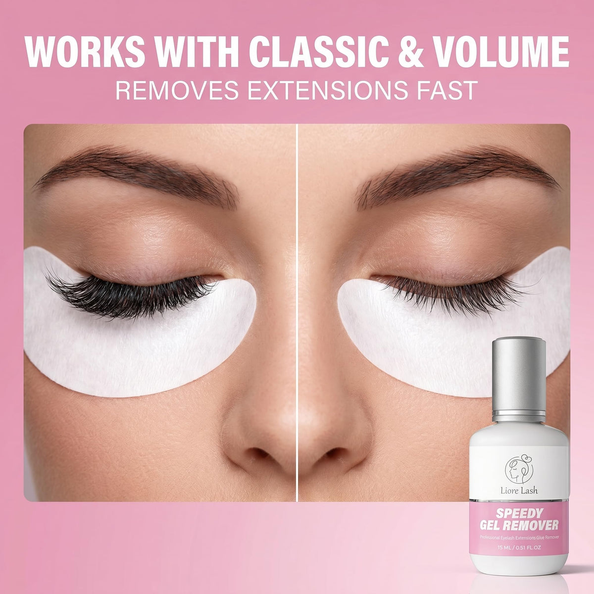 Liore Lash bottle in hand showing compact size and salon convenience