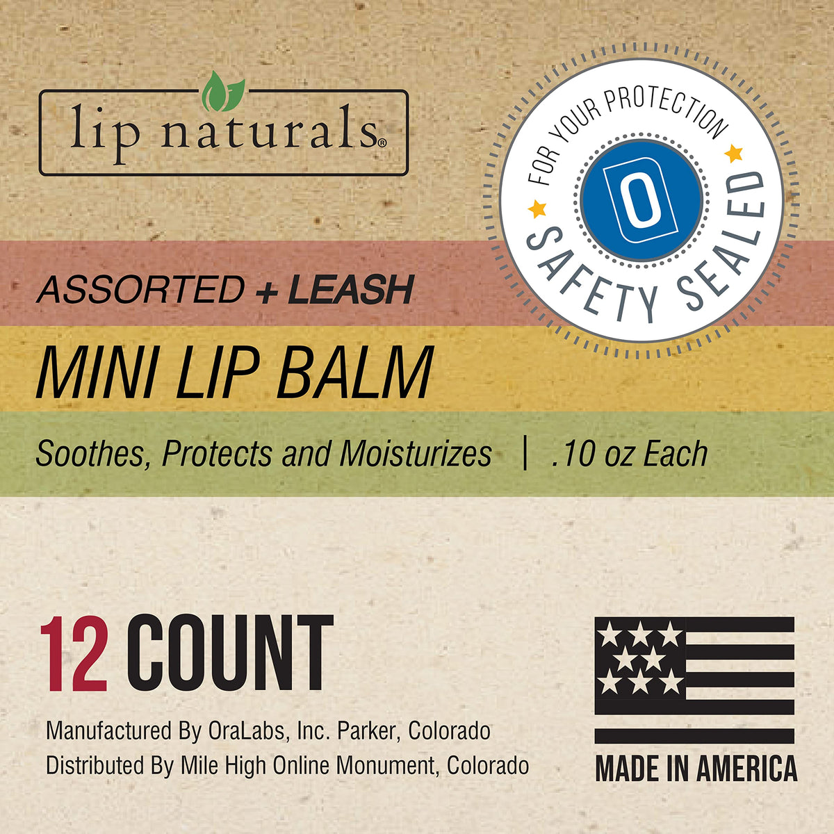 Lip Naturals ingredient label close-up showing SPF 15 formula and quality sourcing