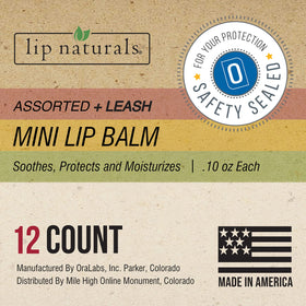 Lip Naturals ingredient label close-up showing SPF 15 formula and quality sourcing