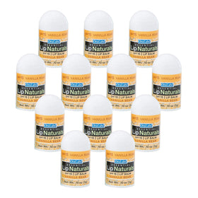 Lip Naturals front packaging showing 12 mini vanilla SPF15 balms and benefits